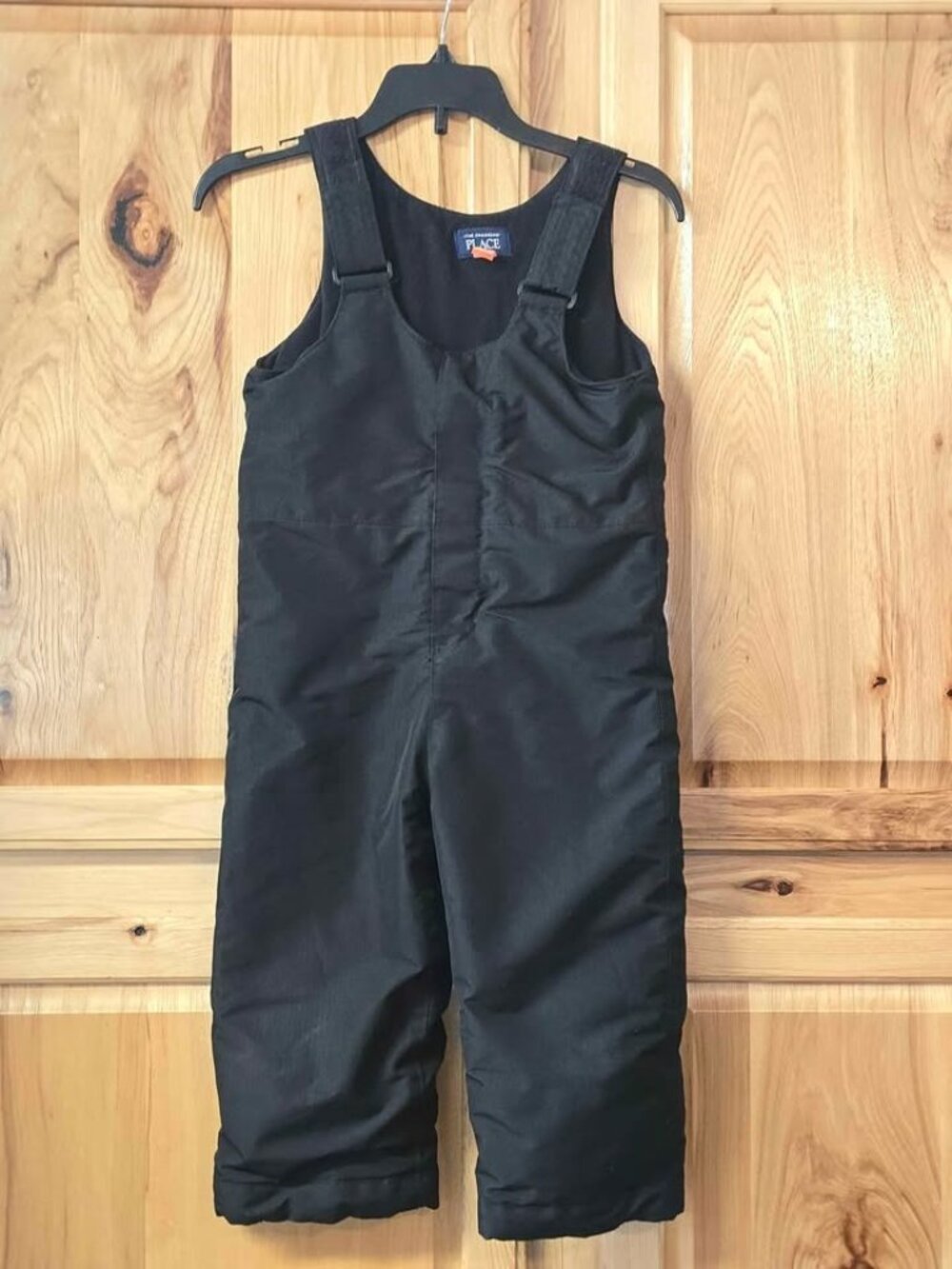 The Childrens Place Snow Bibs Pants Boys Sz 3T Fleece Lined Overalls Black RE1